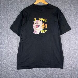 Hanes Beefy-T Graphic Tee Mens Large Black Excellent I Dont Do Nice Cat Shirt
